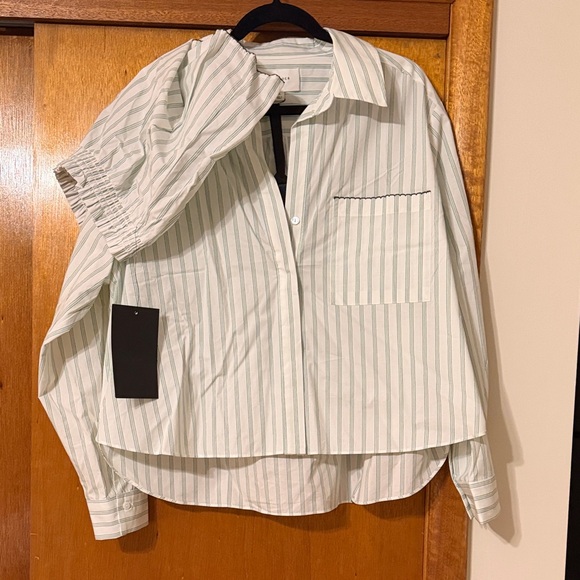 Pomander Place Tops - Pomander Place Mint Striped Shirt